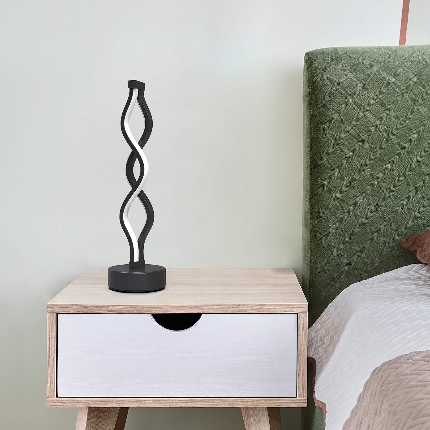 Black Dimmable Bedroom Nightstand Lamps