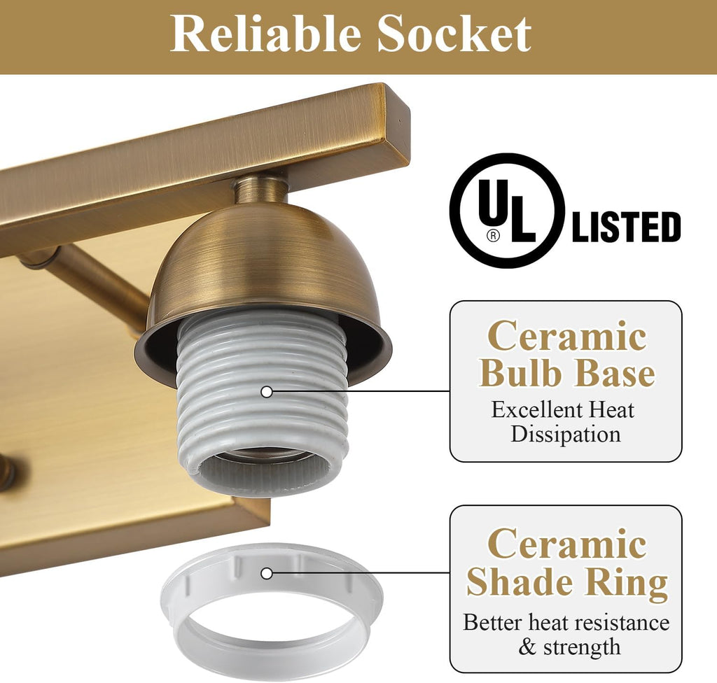 Brass Milk Glass Bathroom Vanity Wall Lamp