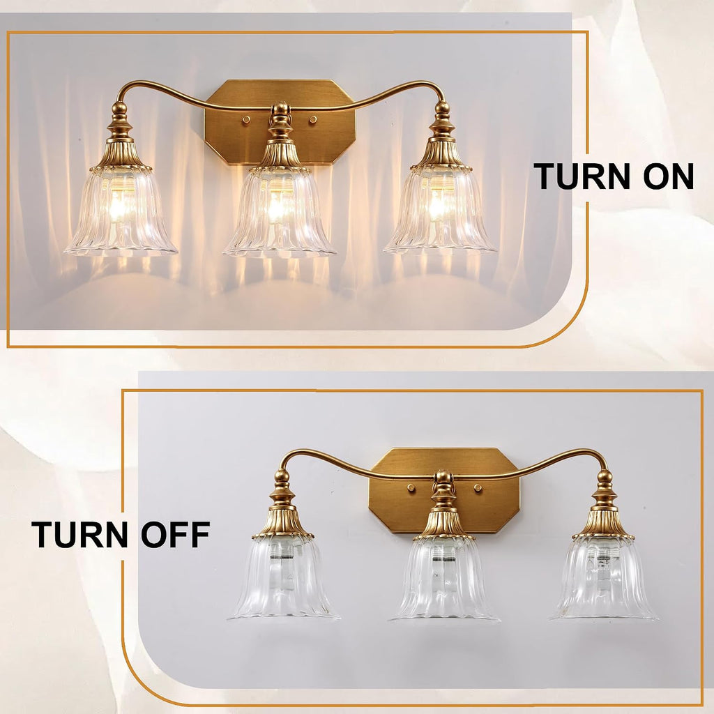 Gold Crystal Vanity Wall Light Bathroom Bedroom Lamp