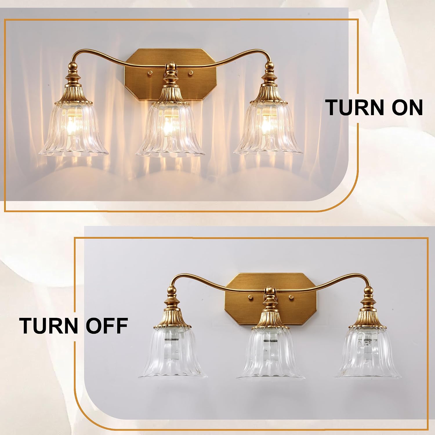 Gold Crystal Vanity Wall Light Bathroom Bedroom Lamp