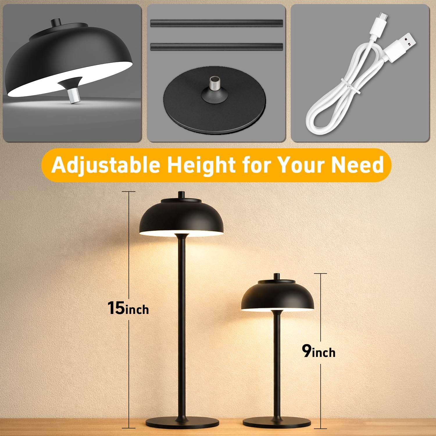 Waterproof Touch Dimmable Cordless Table Lamps