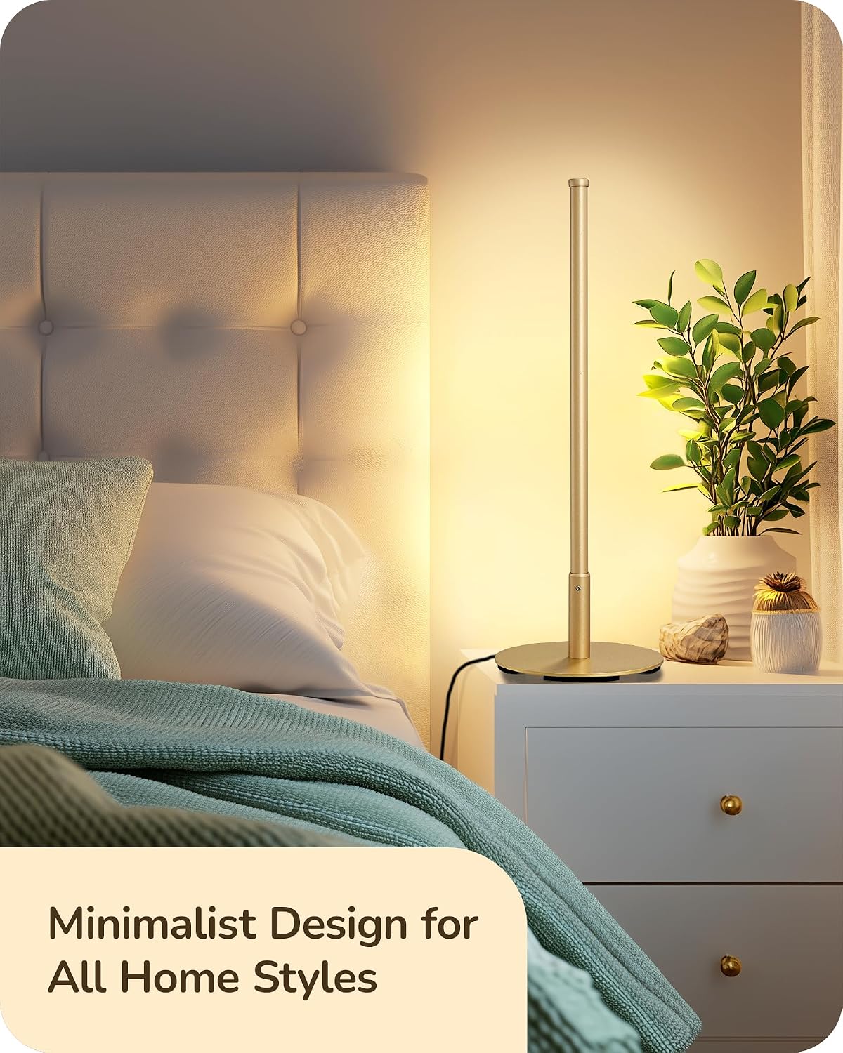 Gold Dimmable 3 Color Bedside Table Lamp